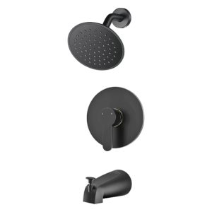 Black Shower Faucet Set with Tub Spout
